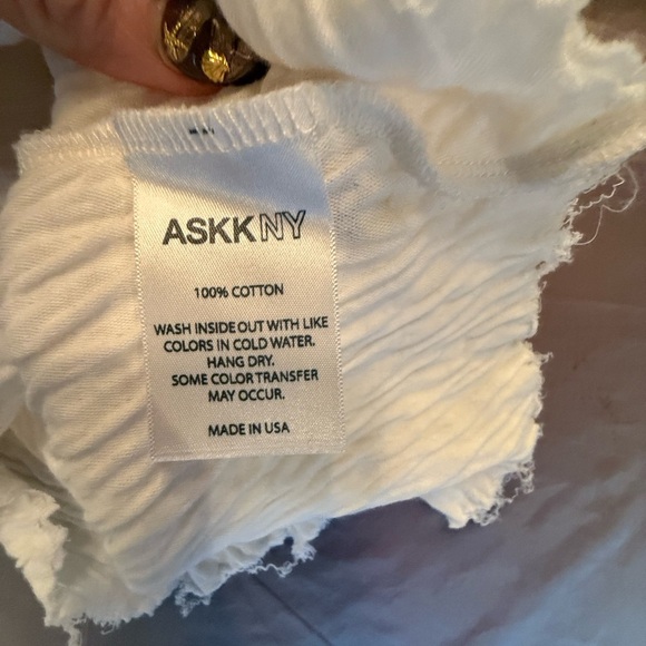 NWOT ASKK NY Tan and Cream Fitted Raglan Tee Size 0/XS MSRP $140 - Picture 5 of 8